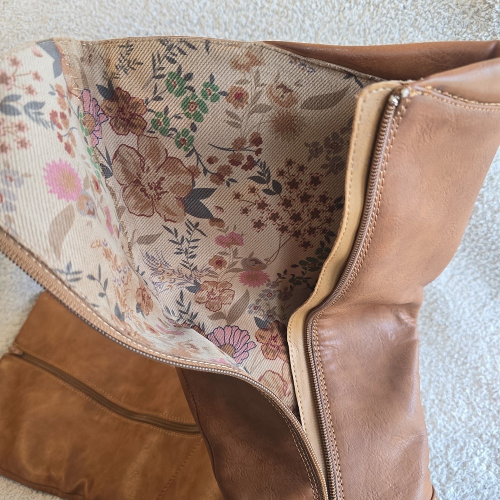 B.O.C. By Born Women's Celine Tan Knee-High Riding Boot Side Zip Size 10 NWT - Picture 9 of 13